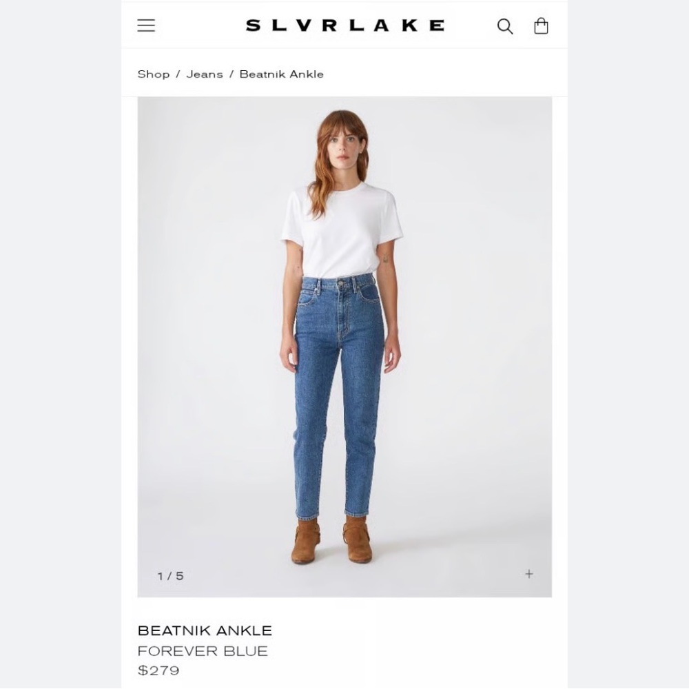 SLVRLAKE Beatnik Ankle Jeans in Forever Blue Denim size 30